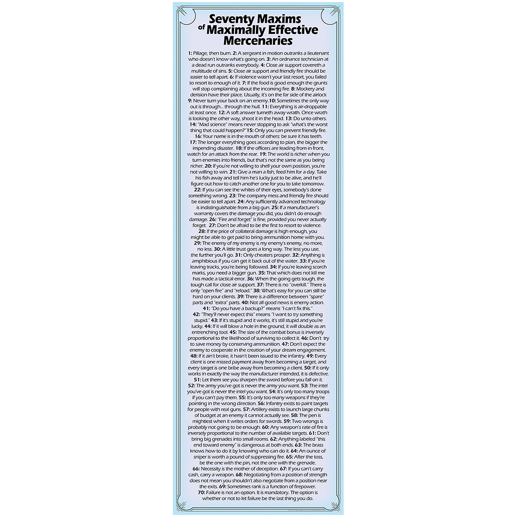 Seventy Maxims Poster Blue 1-column