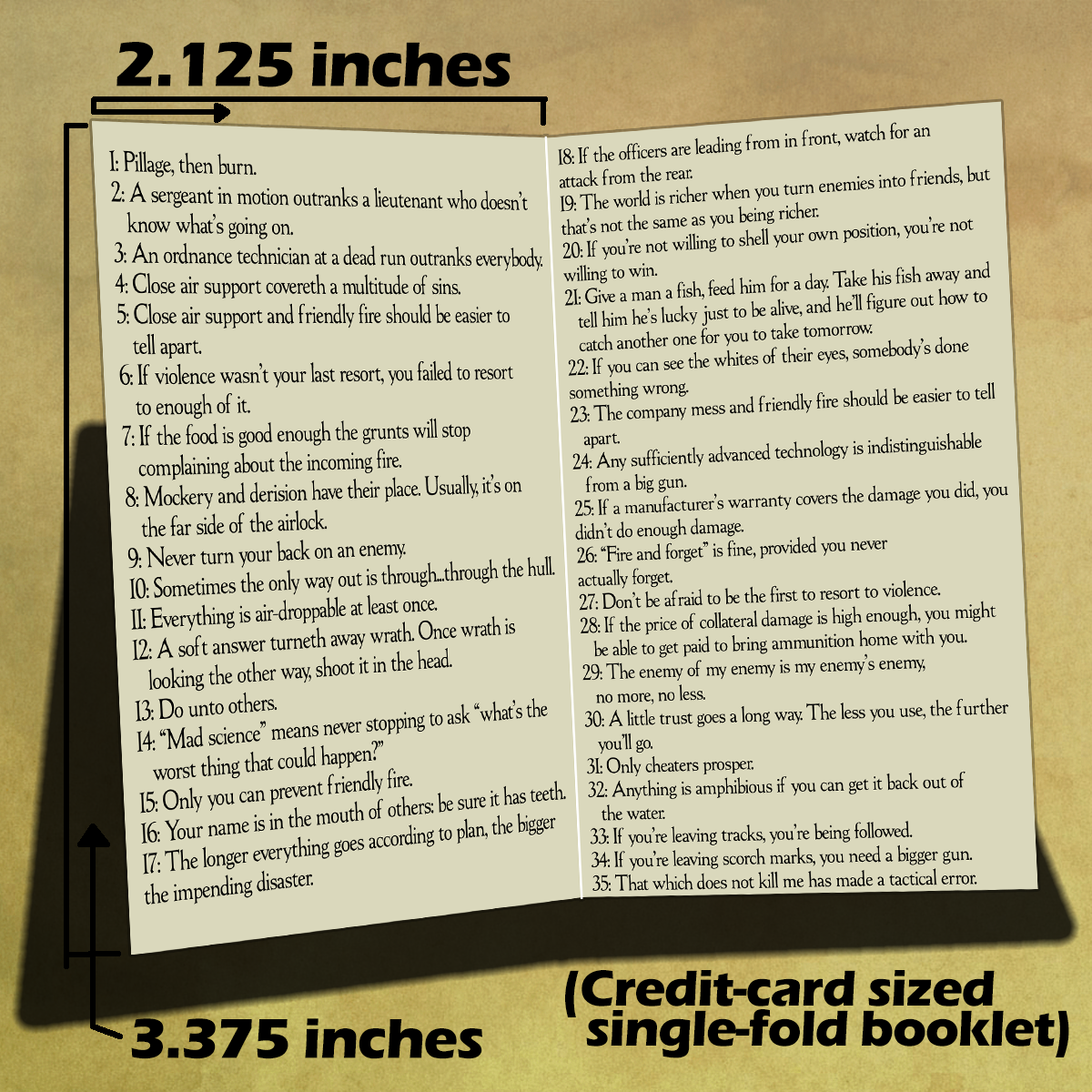 Seventy Maxims Pocket Reference
