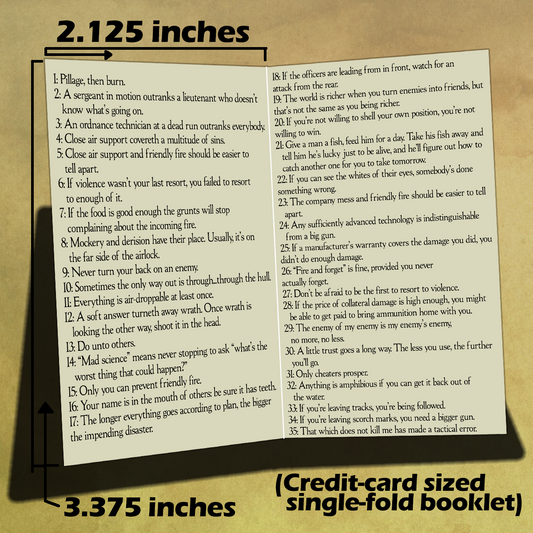 Seventy Maxims Pocket Reference