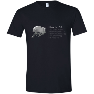 M55 Too Many Weapons 100% cotton short sleve